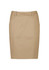 A mid-waist stretch chino skirt in a light tan colour, featuring a tailored fit and pockets.
