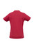 A red women's sprint short sleeve tee with a simple design and a small logo on the back.