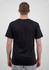 A black short sleeve tee displayed from the back, featuring a simple design and regular fit.