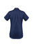 A navy blue short sleeve shirt with a fitted design, featuring a back yoke and logo.