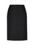 A black women's relaxed fit lined skirt with a subtle zip at the back and a simple design.