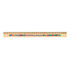A 30cm wooden ruler featuring colourful designs and a logo, showcasing a natural wood finish.