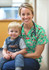 Womens Christmas V-Neck Short Sleeve Scrub Top