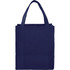 A navy reusable grocery tote bag with two handles and a simple design, featuring a branding logo.