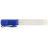A clear 10ml sanitiser spray bottle with a blue cap and clip. Features a logo on the bottle.