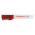A transparent 10ml sanitiser spray with a red cap and clip, featuring branding on its side.