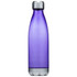 A drink bottle featuring a sleek purple design and a metallic silver lid. It has a logo on the surface.
