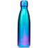 A drink bottle in iridescent blue and purple shades, featuring a sleek design and a screw-top lid.
