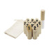 A set of wooden skittles numbered 1 to 10, with a wooden throwing pin and a drawstring bag.