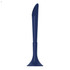 A plastic pen in navy blue, featuring a tapered design and a base for stability. The pen has a branding logo.