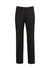 Men's flat front pants in black with a logo. Designed for comfort and style, perfect for casual or formal wear.