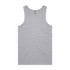 A grey singlet with a simple design and a logo at the neckline.