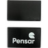 A black credit card-sized mint card with a logo on one side. The card is smooth and rectangular in shape.