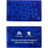 A blue mint card featuring a dot pattern, with branding on one side and a logo present.