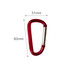 A red 6cm carabiner with a metallic clip, featuring a simple design and dimensions of 60mm by 31mm.