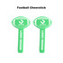 Green sponge ball cheer sticks in the shape of footballs, featuring a logo.