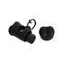 A black bone-shaped pet waste bag dispenser with a removable cap, featuring a clip for attachment.