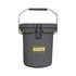 A grey 15L ice bucket with handle and a latch closure, featuring a logo on the front.