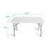 A white stretch tablecloth designed to fit a 6ft table, featuring adjustable dimensions and a folding frame.