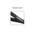 A black silicone key ring featuring screen print with a logo. Simple and durable design.