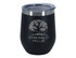 A drink bottle featuring a black finish, double wall design, and a transparent lid. It has a logo on the front.