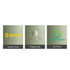 Three sections featuring different printing methods: Screen Print, Engraving, and UV Print on a green backdrop.