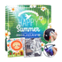 A colourful microfibre lens cloth featuring tropical designs, ideal for cleaning screens and lenses. It has a branding logo.