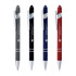 A set of four stylus pens in black, navy, red, and a dark grey, each featuring a silver clip and branding.