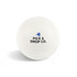 A white bouncy ball featuring a logo. Designed for fun and games.