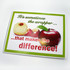 A presentation folder featuring a red and green apple graphic with the text about wrappers, set against a white background.