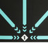 A black football training mat featuring turquoise lines and arrows, with a prominent white diamond shape marked '1'.