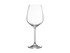 A set of six clear glass wine glasses with a classic stem design, presented in a gift box.