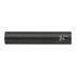 A sleek black rechargeable flashlight with a cylindrical shape, featuring a branding logo.