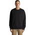 A black sweater with a relaxed fit, featuring a round neck and long sleeves. The model stands facing forward.