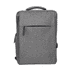 A grey backpack featuring multiple compartments and a logo on the front.