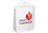 A white extra-large Kraft paper bag with twisted paper handles and a logo on the front.