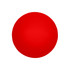 A red round stress ball with a smooth, glossy surface and no visible branding.