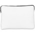 A premium white neoprene laptop sleeve with a black zipper, featuring a plain design and a logo.