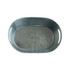 An oval ice bucket in a silver colour with a reflective surface and two side handles.