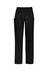 Black women's scrub pants with a comfortable elastic waistband and side pockets, featuring a small logo.