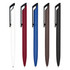 A collection of Canberra Metal Pens in white, red, blue, brown, and black, featuring a logo on each.