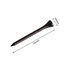 A bamboo golf tee in black, measuring 70mm in length and 10mm in width, featuring a logo.