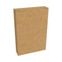An eco-friendly cardboard box, in a brown colour, featuring a plain exterior without any branding or text.
