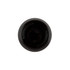 A coffee cup with a sleek black exterior and a smooth, dark interior. It features a logo on the side.