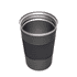 A drink bottle in matte black with a textured black silicone grip and a stainless steel interior.