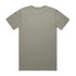 A plain faded tee in a soft green hue, featuring a simple design on the back and a small logo.