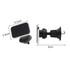 A black and silver square car hook bracket, featuring dimensions and a holder with a hook for hanging items.