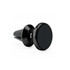 A rotatable black clip-on car phone holder with a circular magnetic mount for easy attachment.