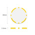 A round poker chip with a diameter of 40mm, featuring a white centre and yellow accents.