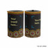 A black sublimated can cooler featuring a colourful Aboriginal dot pattern and a logo area.